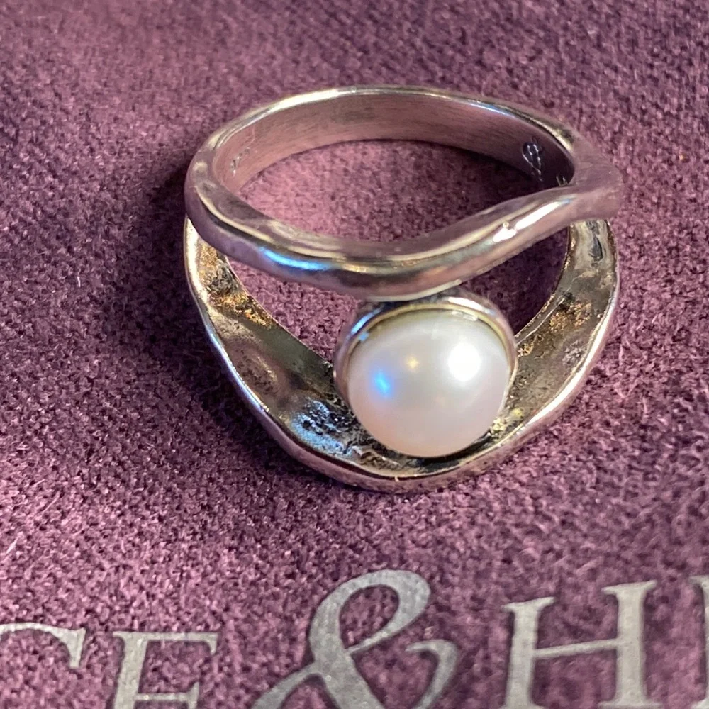 Grace & Heart G&H .925 Sterling Silver Pearl Ring SIZE 5 Artisan Jewelry Fashion